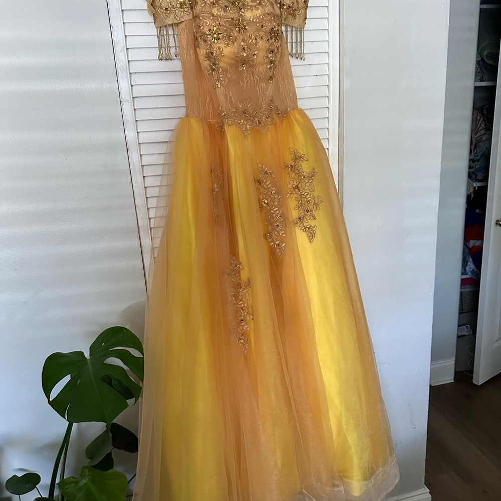 Elegant Gold and Yellow Dress